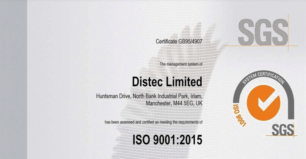 Distec Awarded ISO 9001 Accreditation