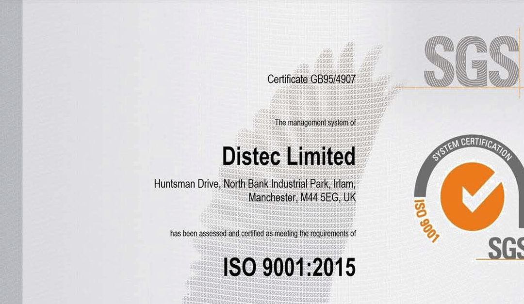 Distec Awarded ISO 9001 Accreditation